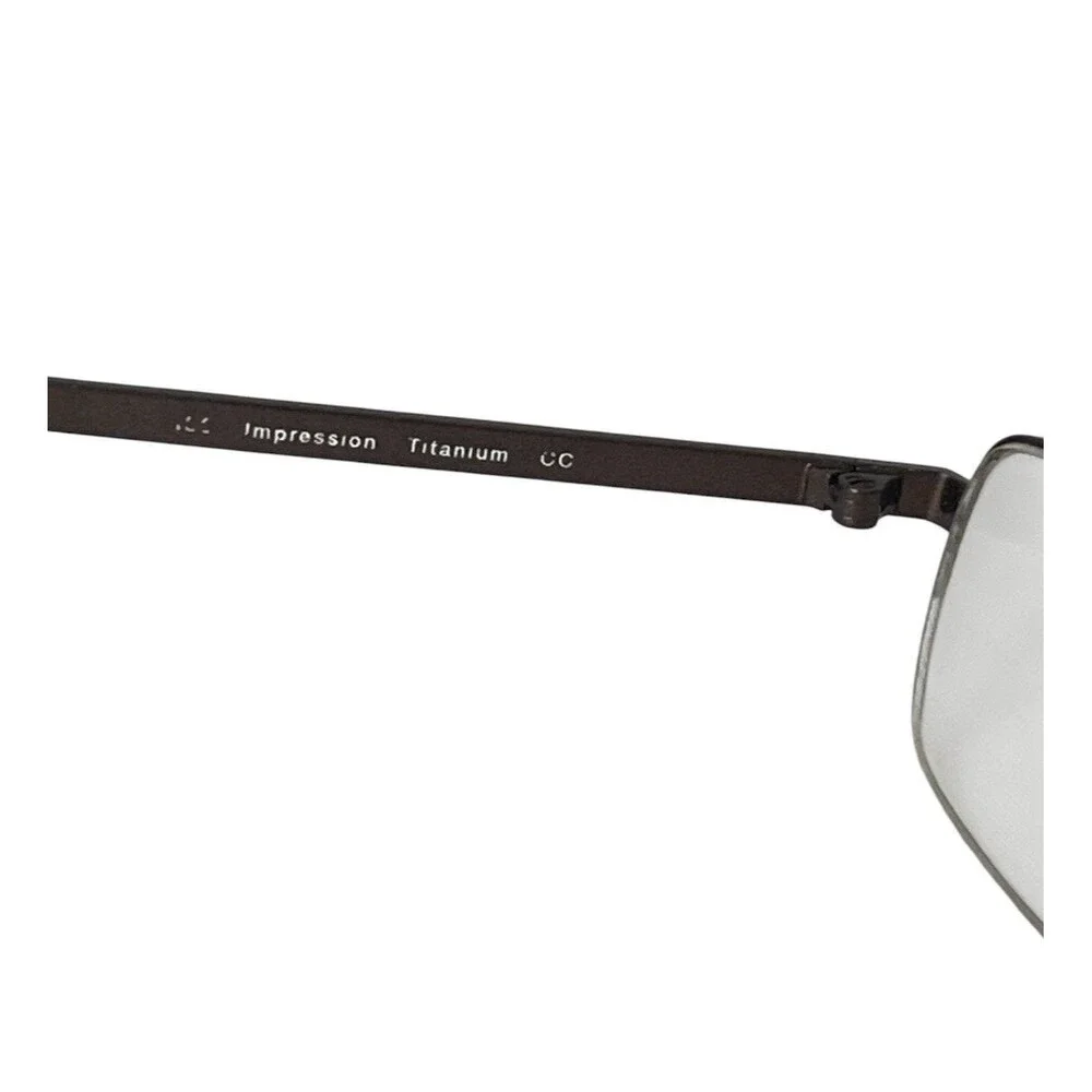 Vera Wang Luxe Impression Half-rim Frames Bronze Titanium Amber Gemstone Detail